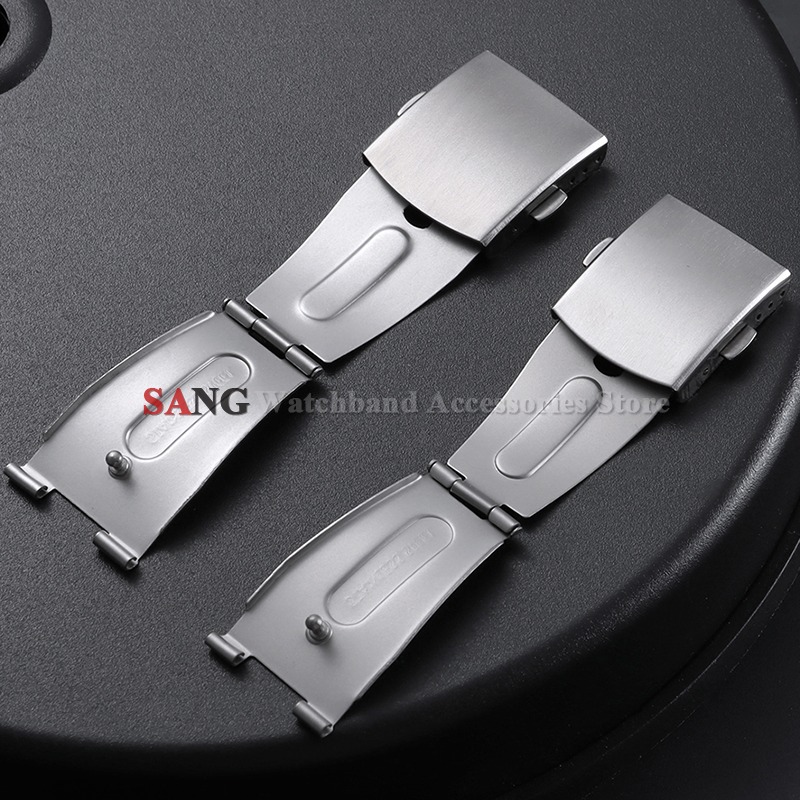 Jewelry Watches Silver - 12/14/16/18/20/22 ミリメートルステンレス鋼折りたたみバックルシルバー安全ダブルプレスボタン時計クラスプ時計ブレスレットボタンアクセサリー