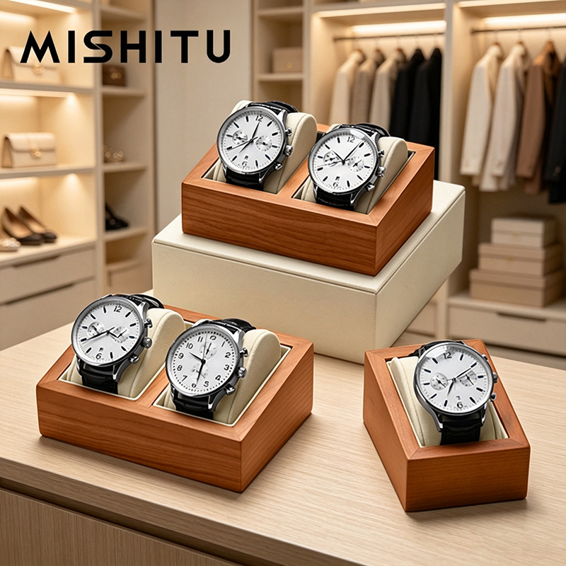 Jewelry And Watches Box - MISHITU 無垢材時計収納ボックス男性腕時計オーガナイザーボックス 1/2 スロットホーム時計収納レトロ腕時計ディスプレイケース