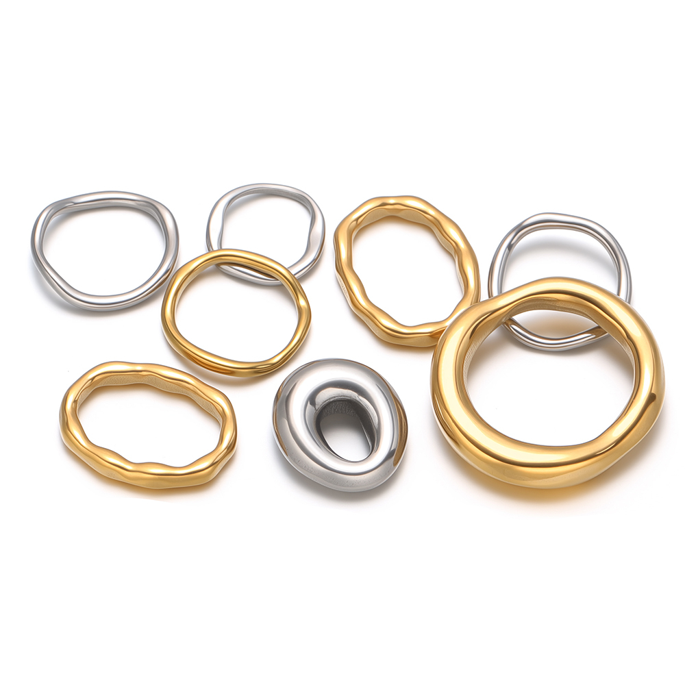 Hoop Earrings - 5個のステンレス鋼製ラウンドオーバルチャームコネクター、ネックレスペンダント、ブレスレット、イヤリングパーツ、DIYファッションジュエリー作成用