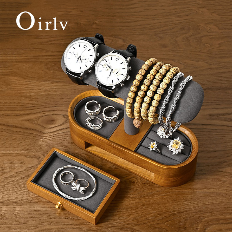Jewelry And Watches Box - Oirlv 無垢材時計オーガナイザー棚 T バー時計ホルダーオーガナイザーショーケースブレスレットバングルジュエリーディスプレイスタンド時計収納