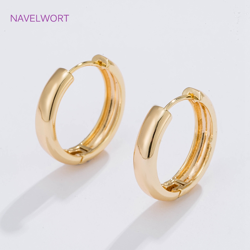 Hoop Earrings - 6 サイズのゴールドメッキサークルフープイヤリング女性ギフト、高品質のシンプルなラウンドイヤリング女性ファッションジュエリー