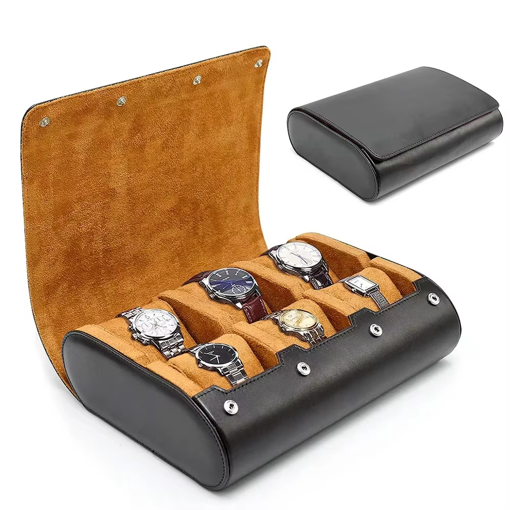Jewelry And Watches Box - メンズ・レディース用腕時計トラベルケース 6スロット腕時計ボックスオーガナイザー トラベルウォッチ収納ロールケースオーガナイザー ディスプレイ用腕時計ボックス