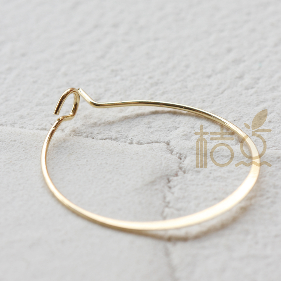 Hoop Earrings - DIY サプライ - プレミアムメッキ真鍮製丸型槌目イヤリングパーツ - イヤリングフック