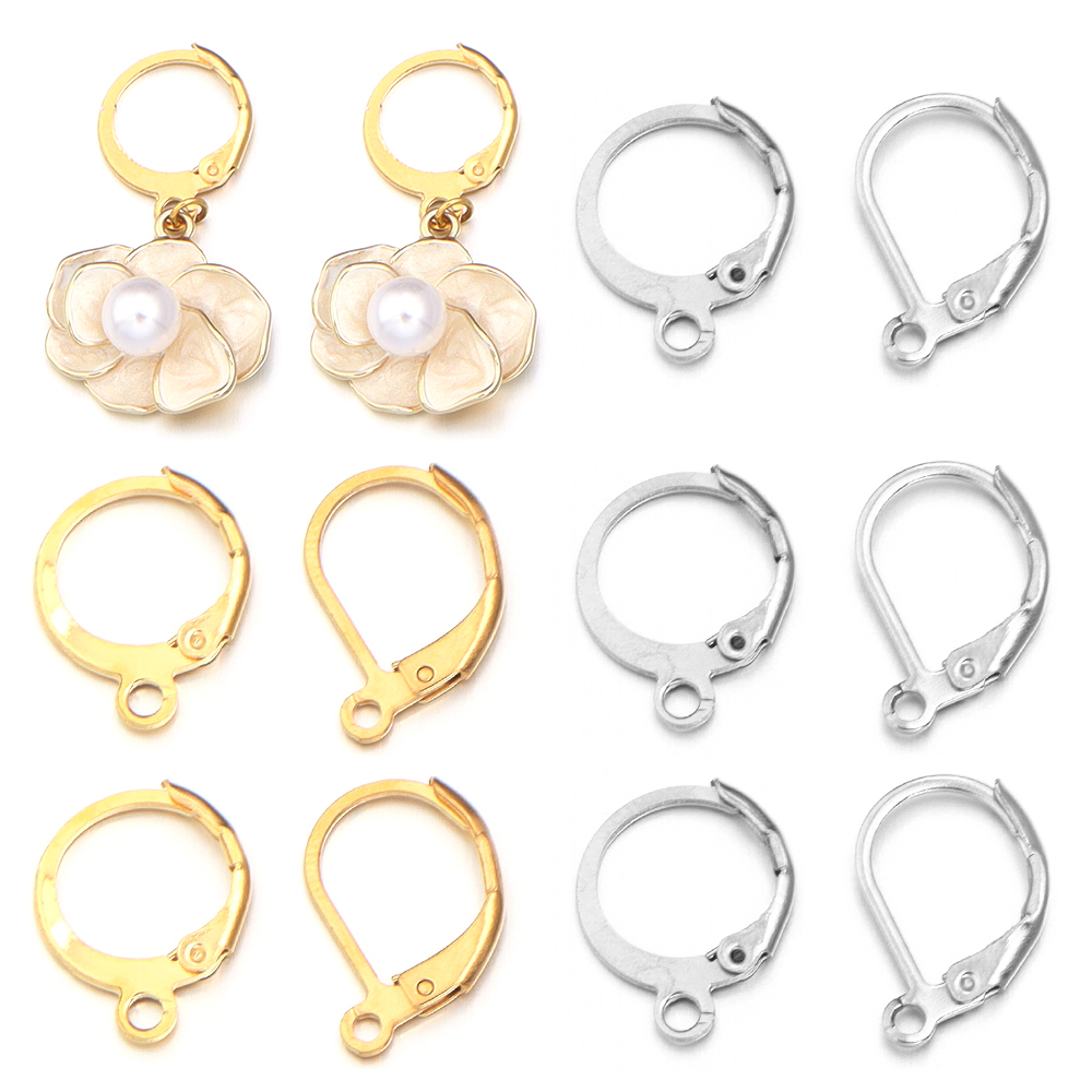 Hoop Earrings - 20 ピース/ロットステンレス鋼耳フックラウンドイヤリングフックイヤーワイヤー DIY ジュエリーメイキング用イヤリング所見用品アクセサリー
