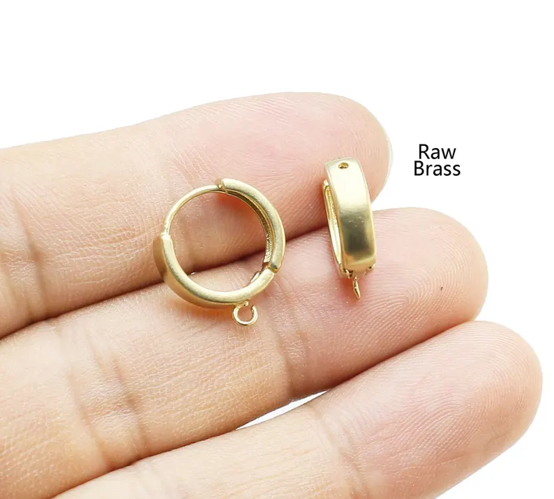 Hoop Earrings - 10個ラウンドイヤリングフープ、ハギーフープイヤリング、ステートメントイヤリング、17x15mm、イヤリング用品-R1008