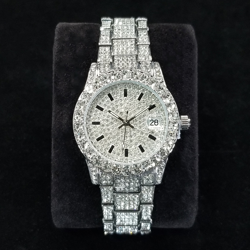 エレガントなダイヤモンド腕時計女性のファッションシルバーラウ - Jewelry Watches Silver のレビューと価格