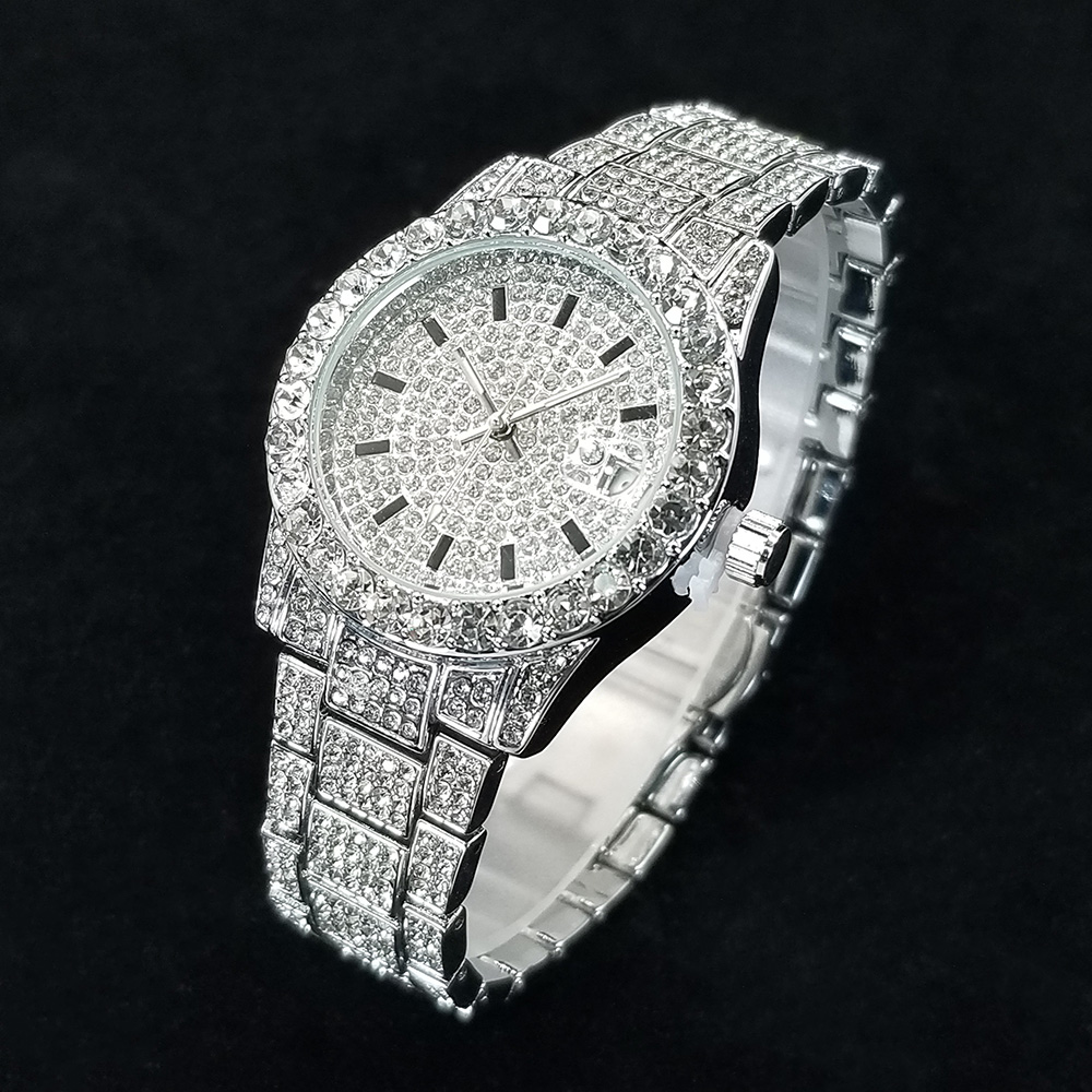 エレガントなダイヤモンド腕時計女性のファッションシルバーラウ - Jewelry Watches Silver のレビューと価格