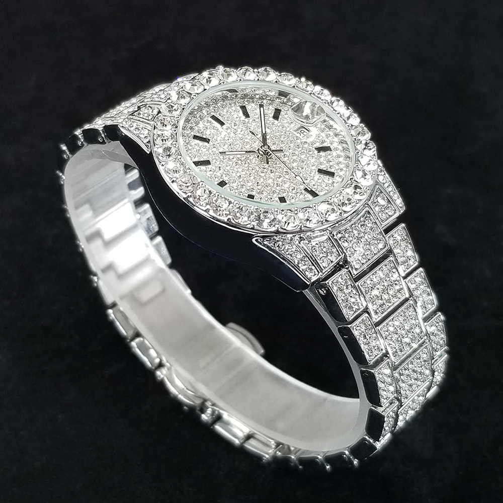 エレガントなダイヤモンド腕時計女性のファッションシルバーラウ - Jewelry Watches Silver のレビューと価格