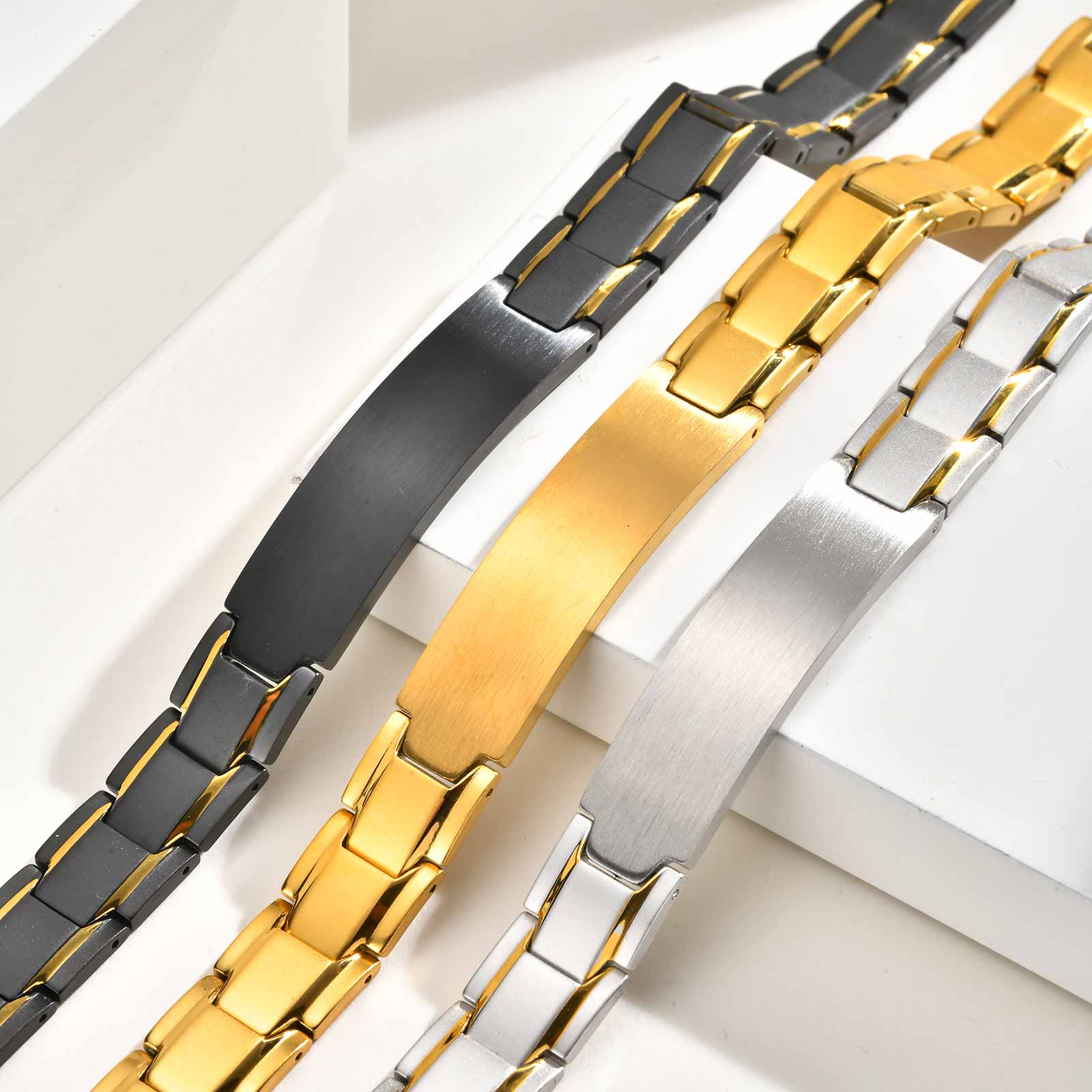 カスタムネームテキスト刻印ブレスレット メンズ用、ステンレス - Jewelry Watches Men のレビューと価格