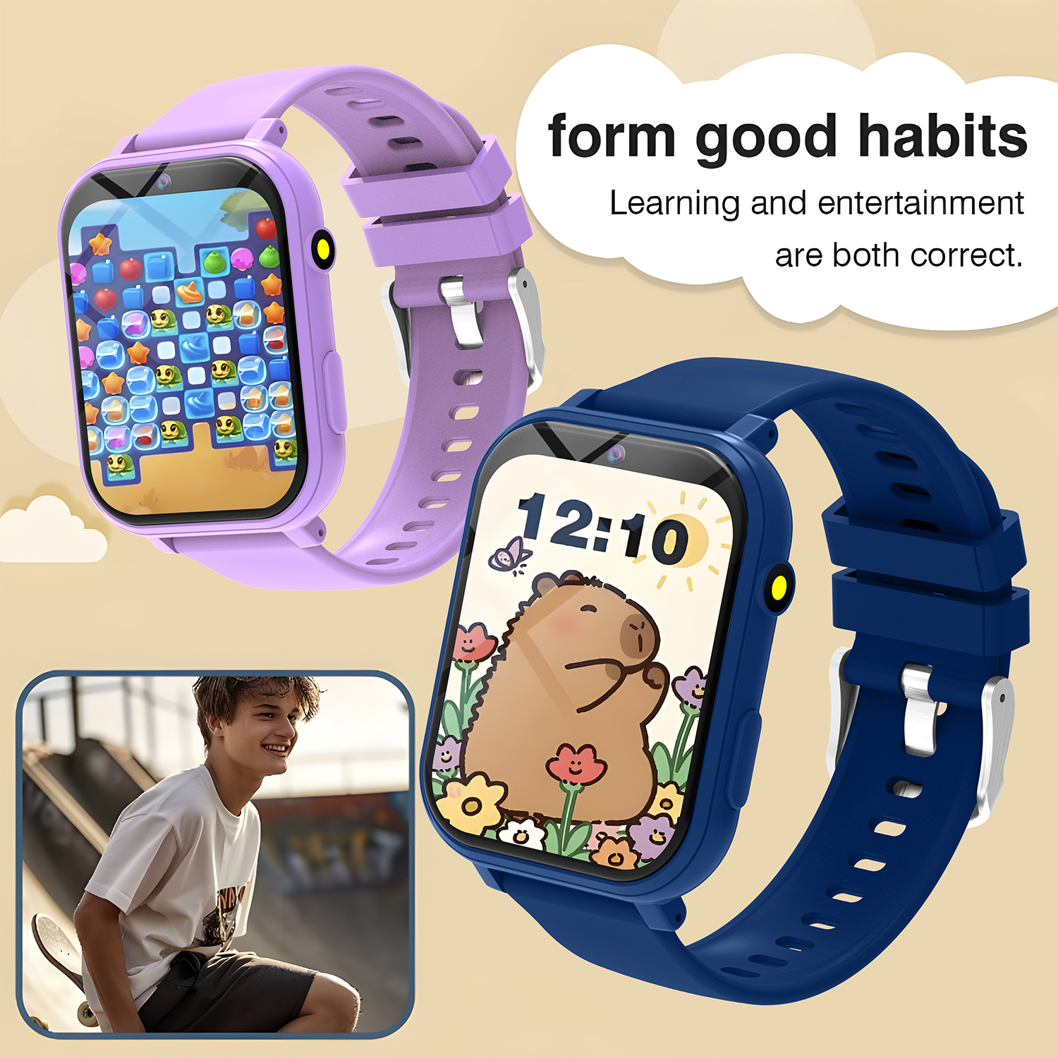 キッズスマートウォッチゲームカメラ懐中電灯睡眠モニタリング大 - Moments Watches & Jewelry Burlington Reviews のレビューと価格