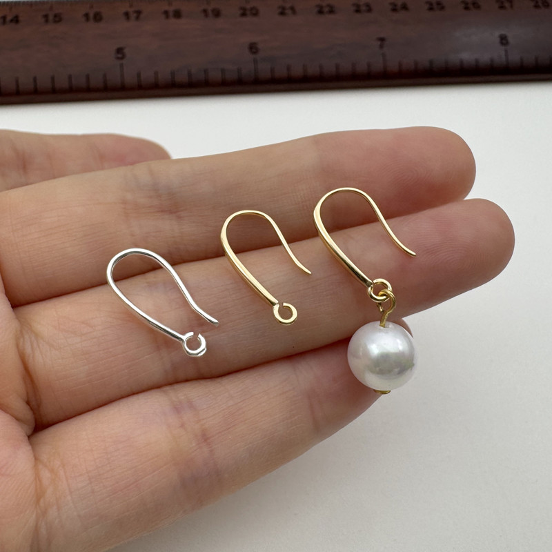 1ペア ソリッド925スターリングシルバー イヤリングフック - Hoop Earrings のレビューと価格