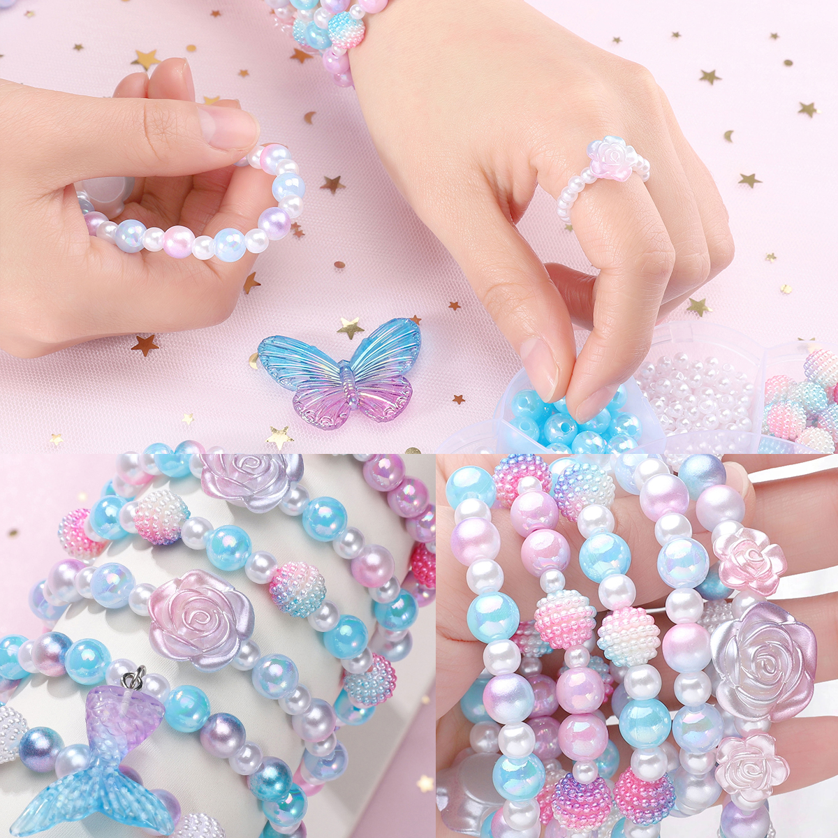 13グリッド 0.6-2.6cm マーメイドカラー混合アクリ - Hoop Earrings のレビューと価格