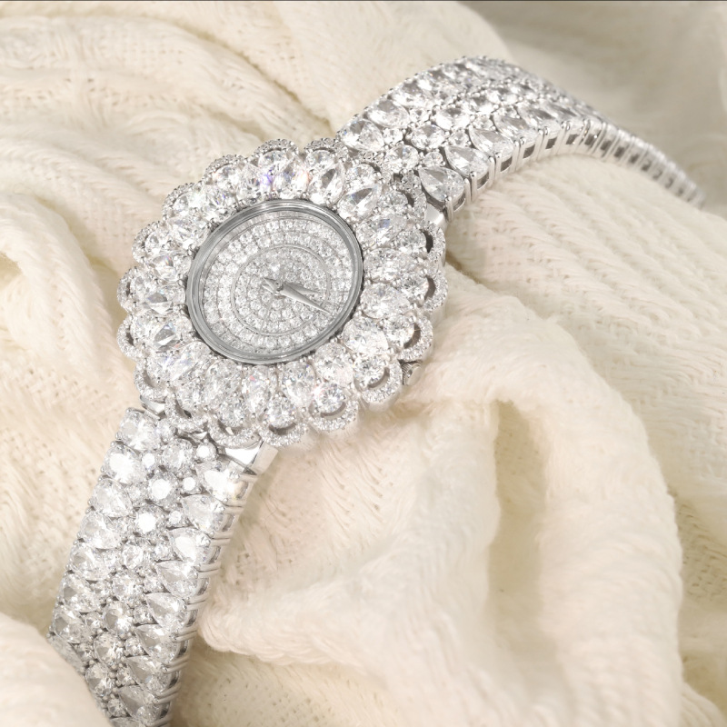 高級925シルバー モアサナイト レディース腕時計 アイスア - Jewelry Watches Silver のレビューと価格