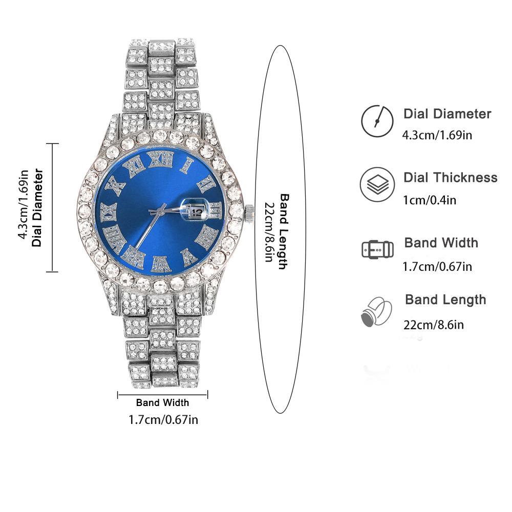 男性と女性のためのパンクスタイルのジュエリーセット,青と銀の - Jewelry Watches Men のレビューと価格