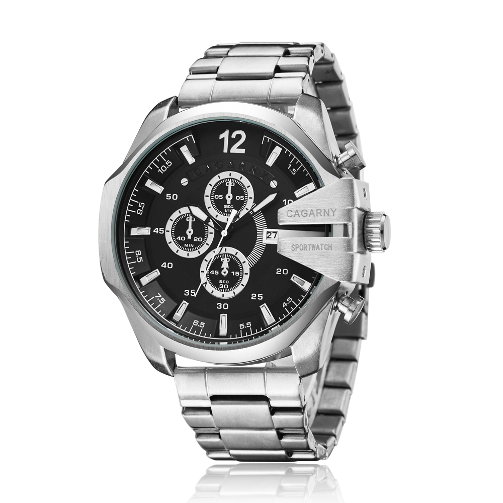 Cagarny 高級ブランド防水軍事スポーツは男性シルバース - Jewelry Watches Silver のレビューと価格
