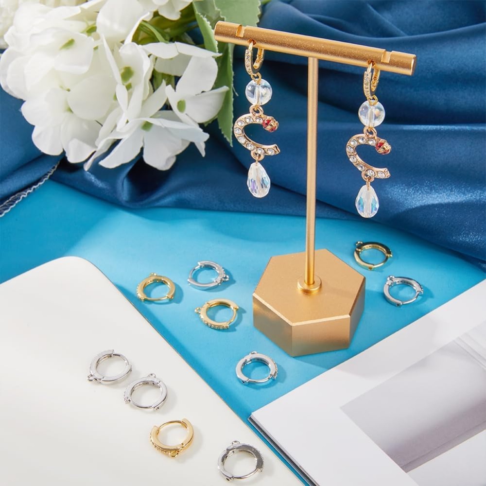 ラウンドレバーバックフック,18Kゴールドとプラチナメッキ真 - Hoop Earrings のレビューと価格