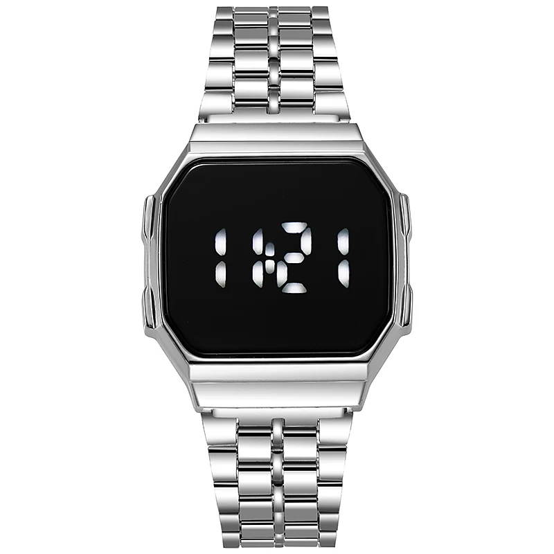 新しいデジタルディスプレイ LED タッチウォッチ電子女性用 - Jewelry Watches Silver のレビューと価格