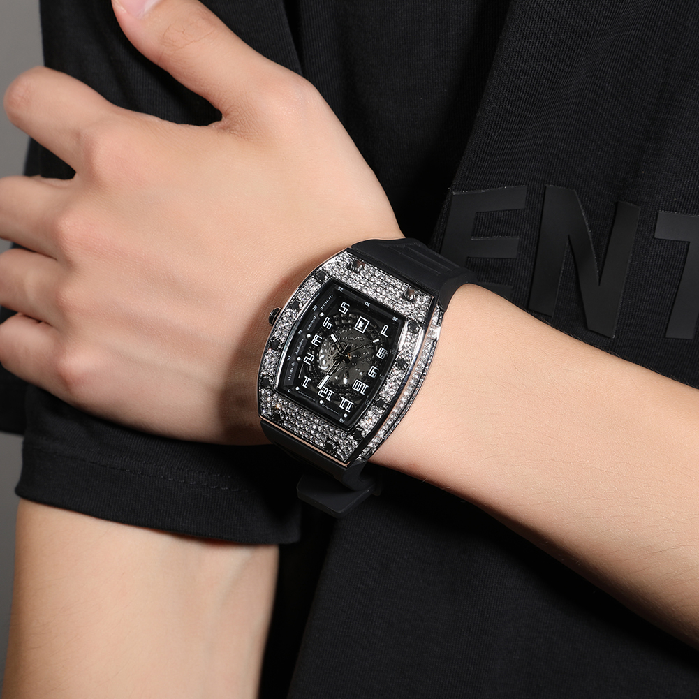 Uwin-男性と女性のためのスクエアダイヤル腕時計,ラインス - Jewelry Watches Silver のレビューと価格