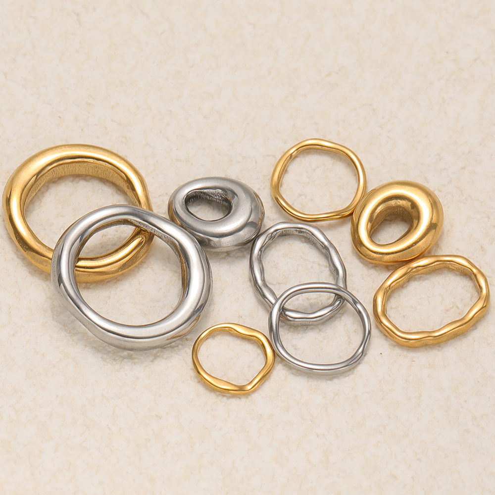 5個のステンレス鋼製ラウンドオーバルチャームコネクター、ネッ - Hoop Earrings のレビューと価格