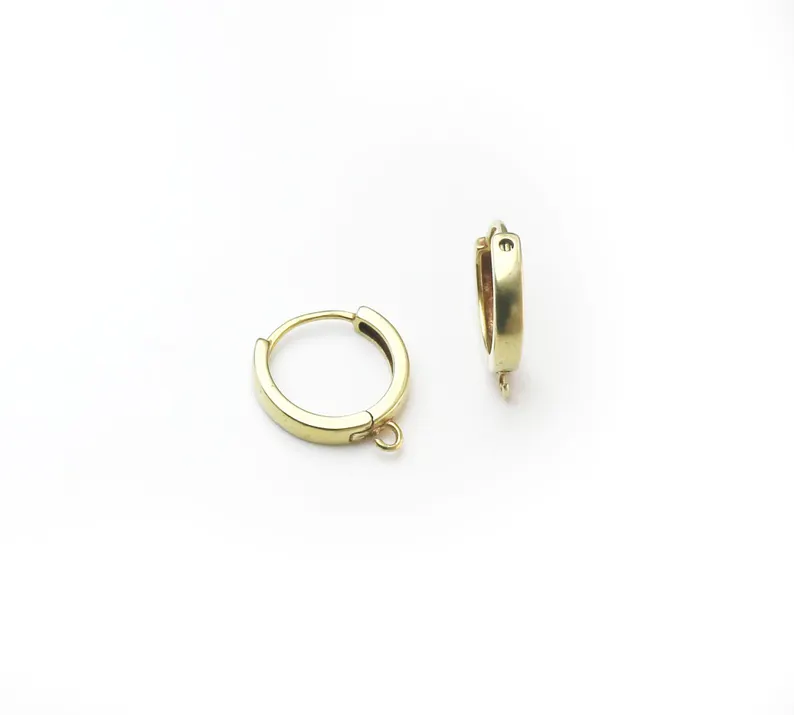 10個の真鍮イヤーフープ、レバーバックイヤリングフック、イヤ - Hoop Earrings のレビューと価格