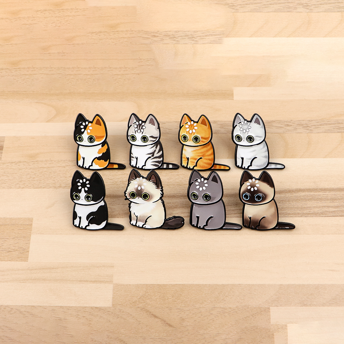 9 ピース/セット漫画猫男性ラペルピンバックパックジュエリー - Jewelry Watches Men のレビューと価格