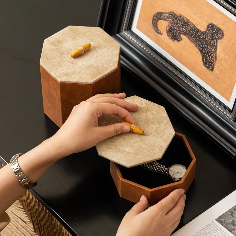 イタリア製時計オーガナイザー滑らかな植毛レザー高級八角形時計 - Jewelry And Watches Box のレビューと価格
