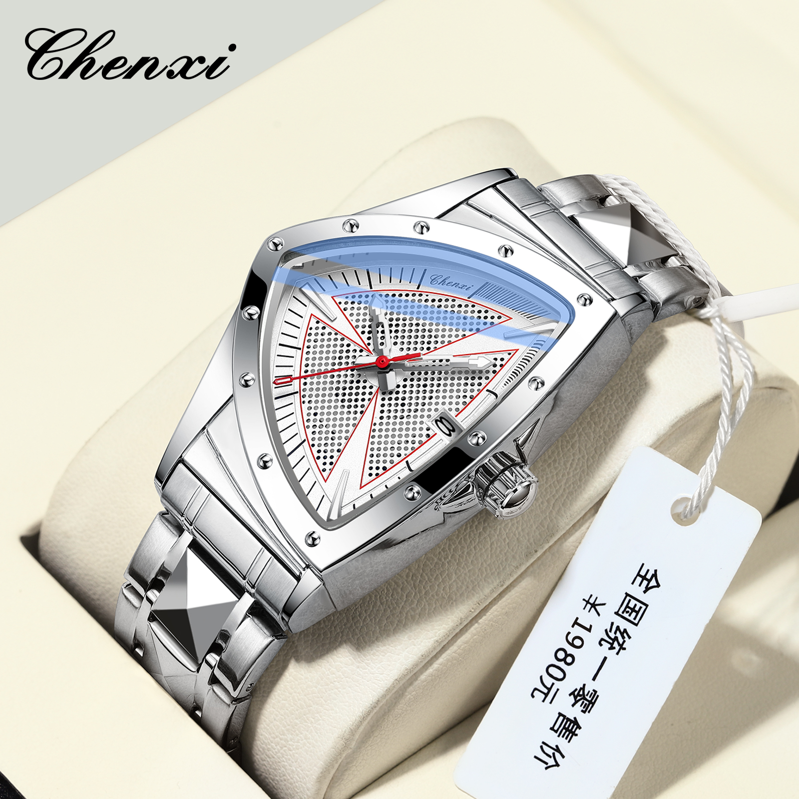 CHENXI シルバー メンズ クォーツ腕時計 不規則デザイ - Jewelry Watches Silver のレビューと価格