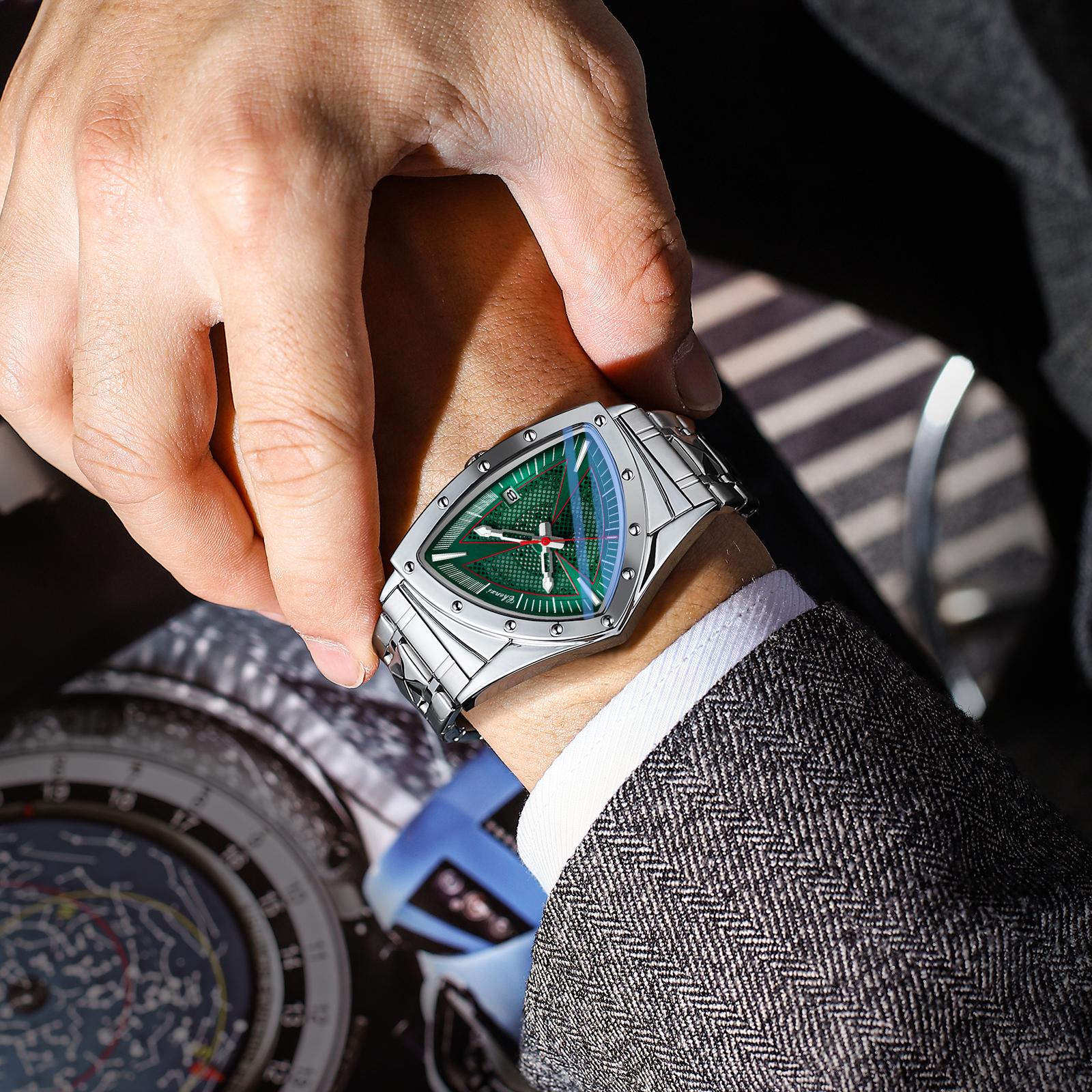 CHENXI シルバー メンズ クォーツ腕時計 不規則デザイ - Jewelry Watches Silver のレビューと価格