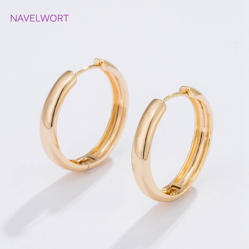 6 サイズのゴールドメッキサークルフープイヤリング女性ギフト - Hoop Earrings のレビューと価格