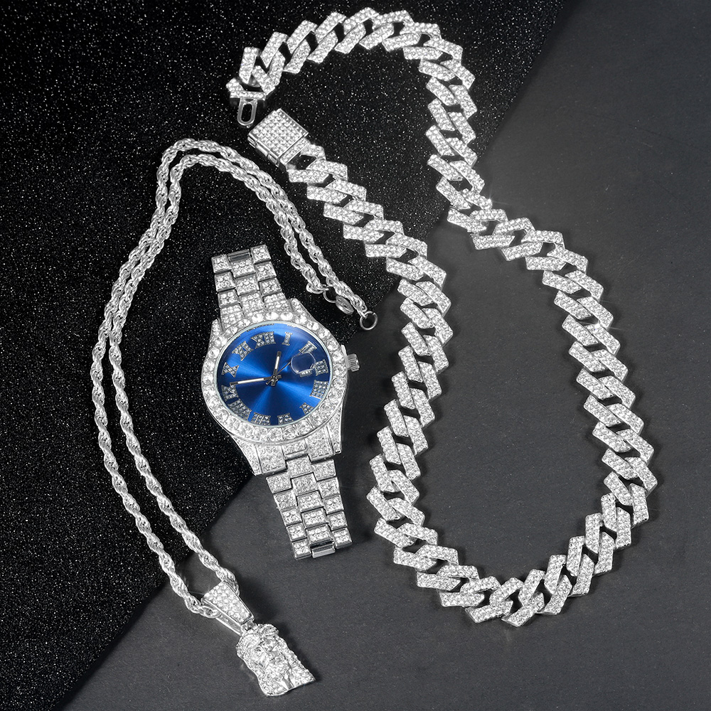 メンズ ヒップホップ ウォッチ ジュエリー セット アイスア - Jewelry Watches Men のレビューと価格
