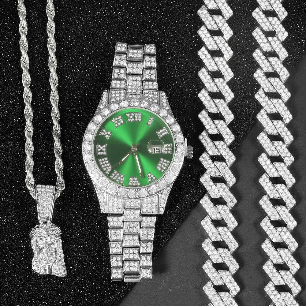 メンズ ヒップホップ ウォッチ ジュエリー セット アイスア - Jewelry Watches Men のレビューと価格