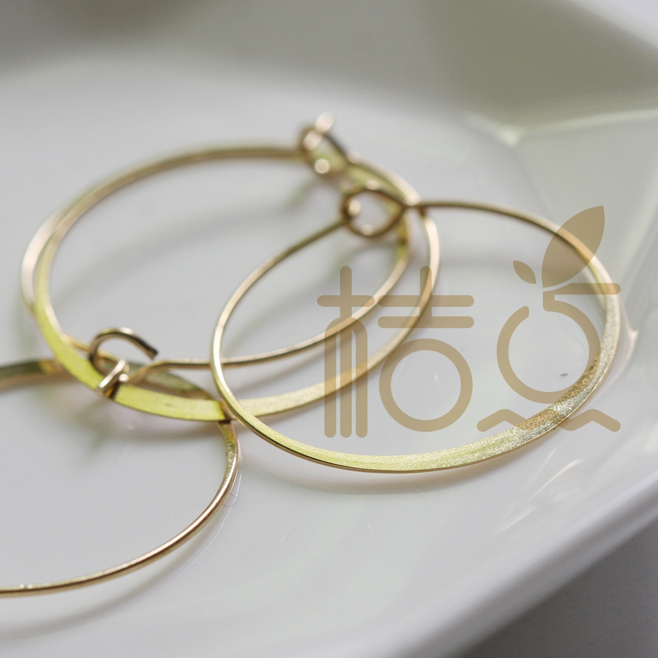 DIY サプライ - プレミアムメッキ真鍮製丸型槌目イヤリン - Hoop Earrings のレビューと価格