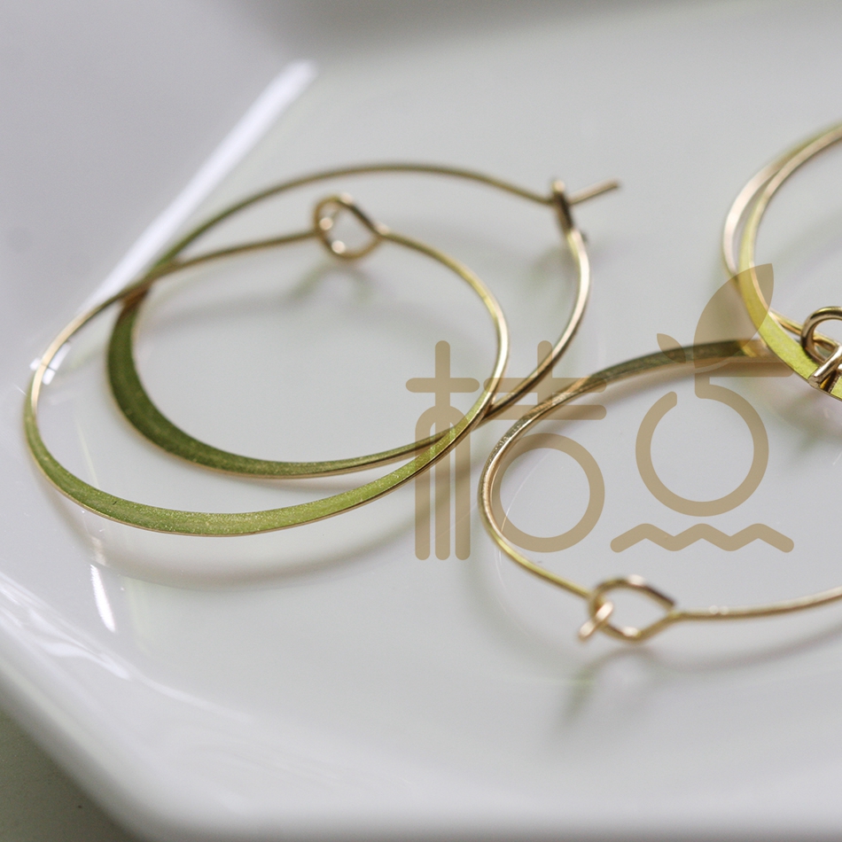DIY サプライ - プレミアムメッキ真鍮製丸型槌目イヤリン - Hoop Earrings のレビューと価格