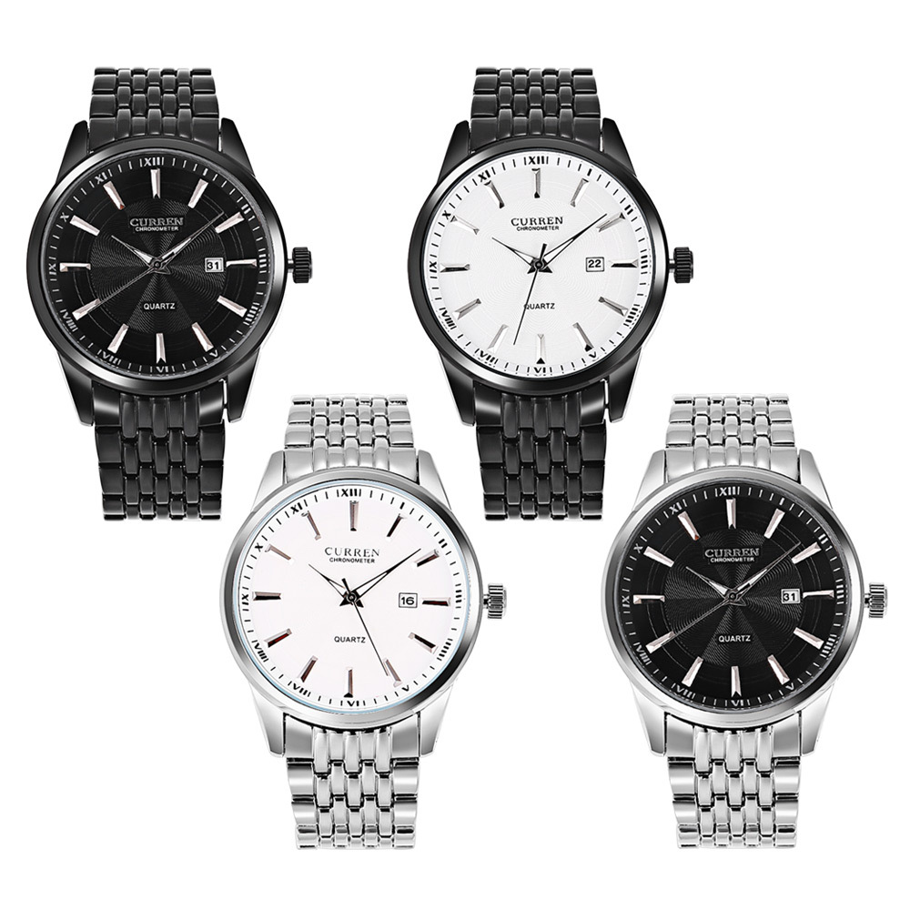 CURREN 8052 メンズ クォーツ時計 シンプル カレ - Jewelry Watches Silver のレビューと価格