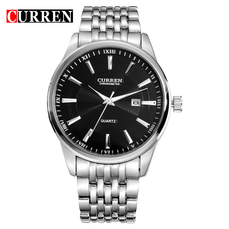 CURREN 8052 メンズ クォーツ時計 シンプル カレ - Jewelry Watches Silver のレビューと価格