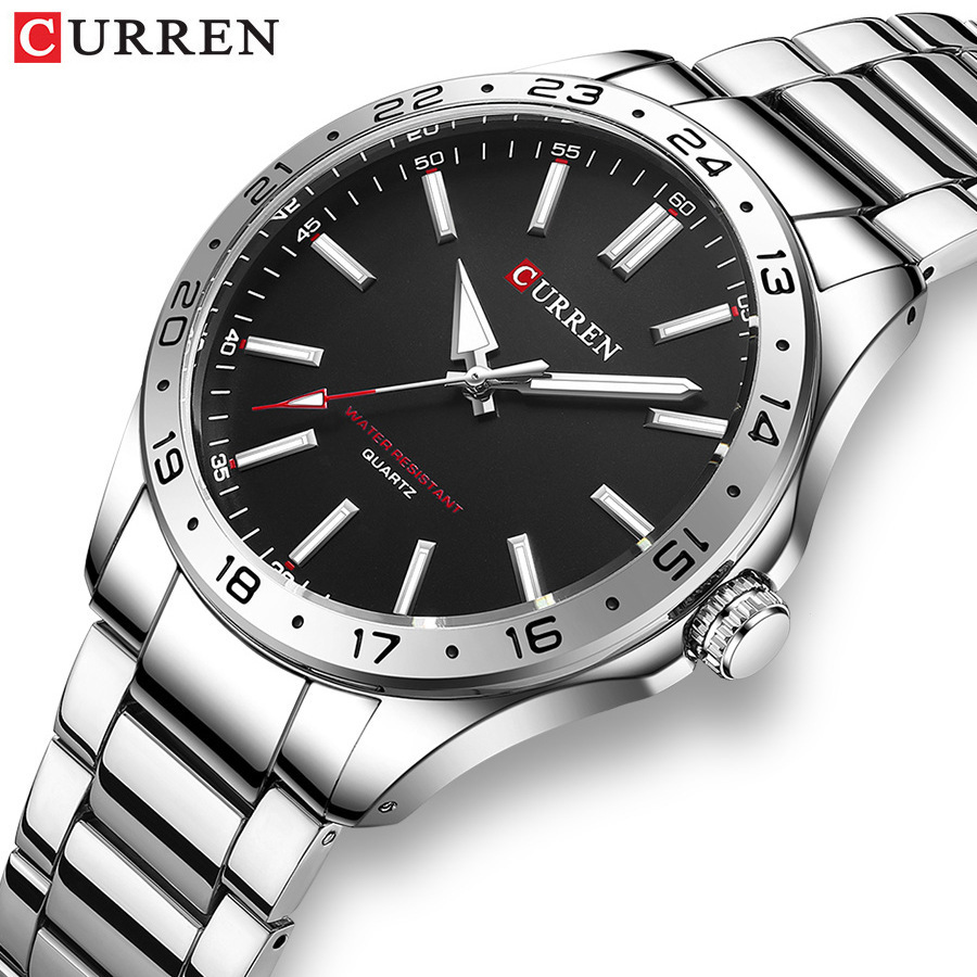 CURREN 8452 シルバーホワイトギフトクォーツビジネ - Jewelry Watches Silver のレビューと価格