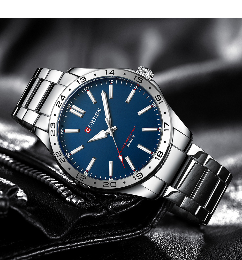 CURREN 8452 シルバーホワイトギフトクォーツビジネ - Jewelry Watches Silver のレビューと価格
