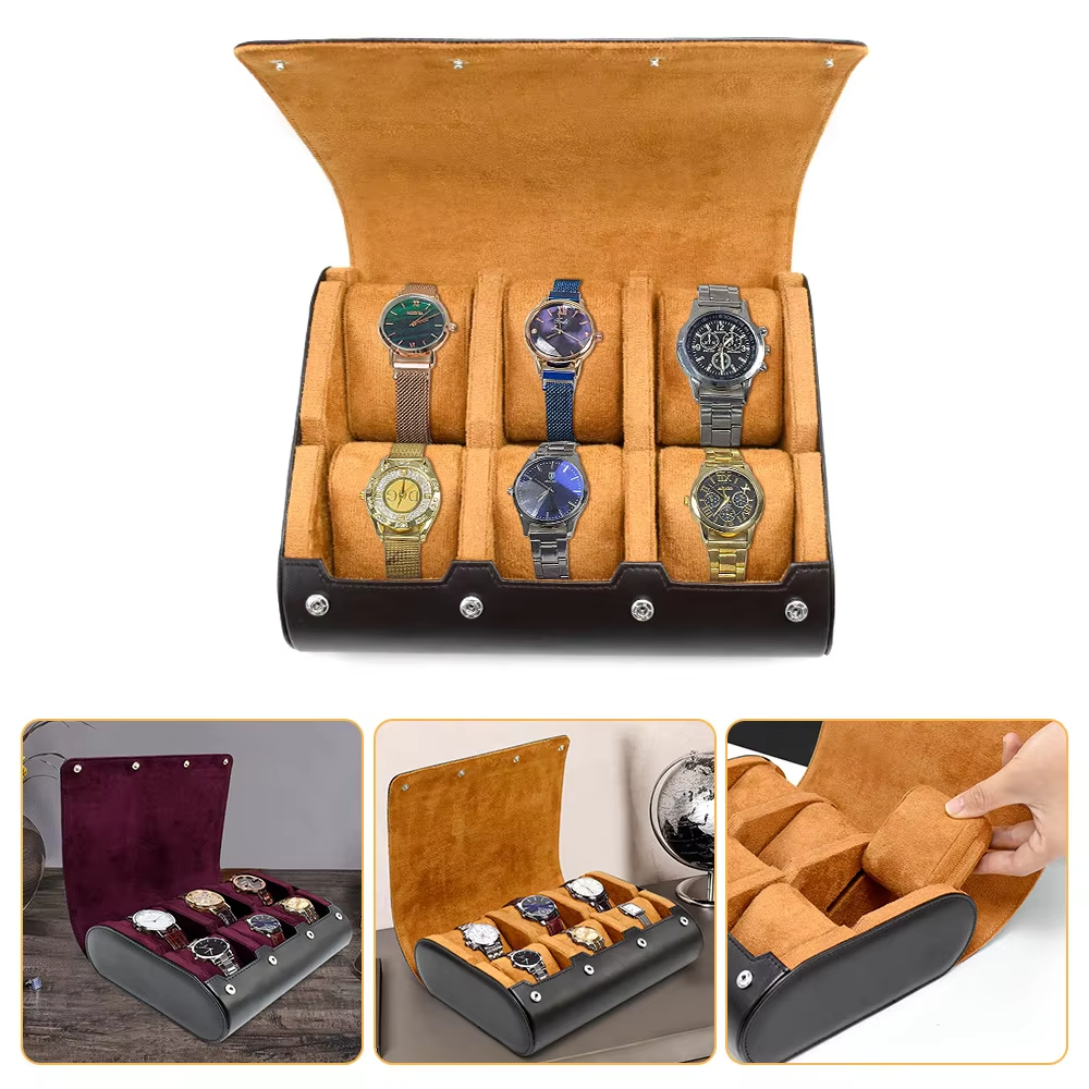 メンズ・レディース用腕時計トラベルケース 6スロット腕時計ボ - Jewelry And Watches Box のレビューと価格
