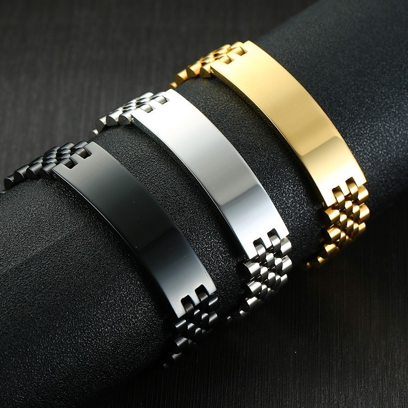 Vnox メンズ 15 ミリメートルワイド id タグブレス - Jewelry Watches Men のレビューと価格