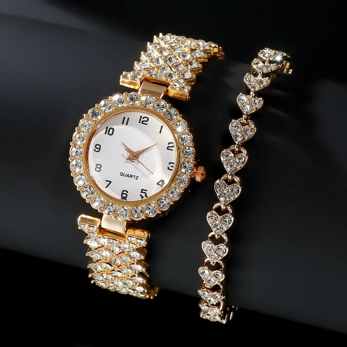 1 個/2 個高級ファッション女性腕時計セットシルバーストラ - Jewelry Watches Silver のレビューと価格