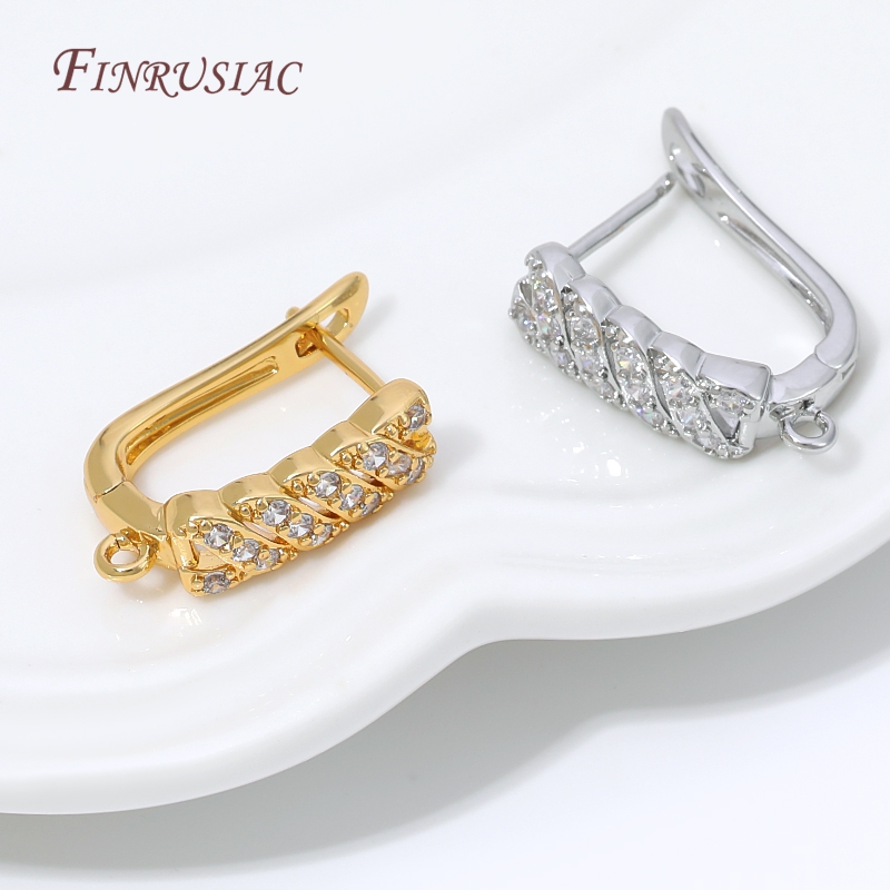 18K金メッキキュービックジルコニアハギーフープイヤリングク - Hoop Earrings のレビューと価格