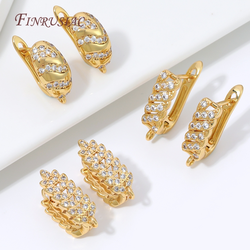 18K金メッキキュービックジルコニアハギーフープイヤリングク - Hoop Earrings のレビューと価格