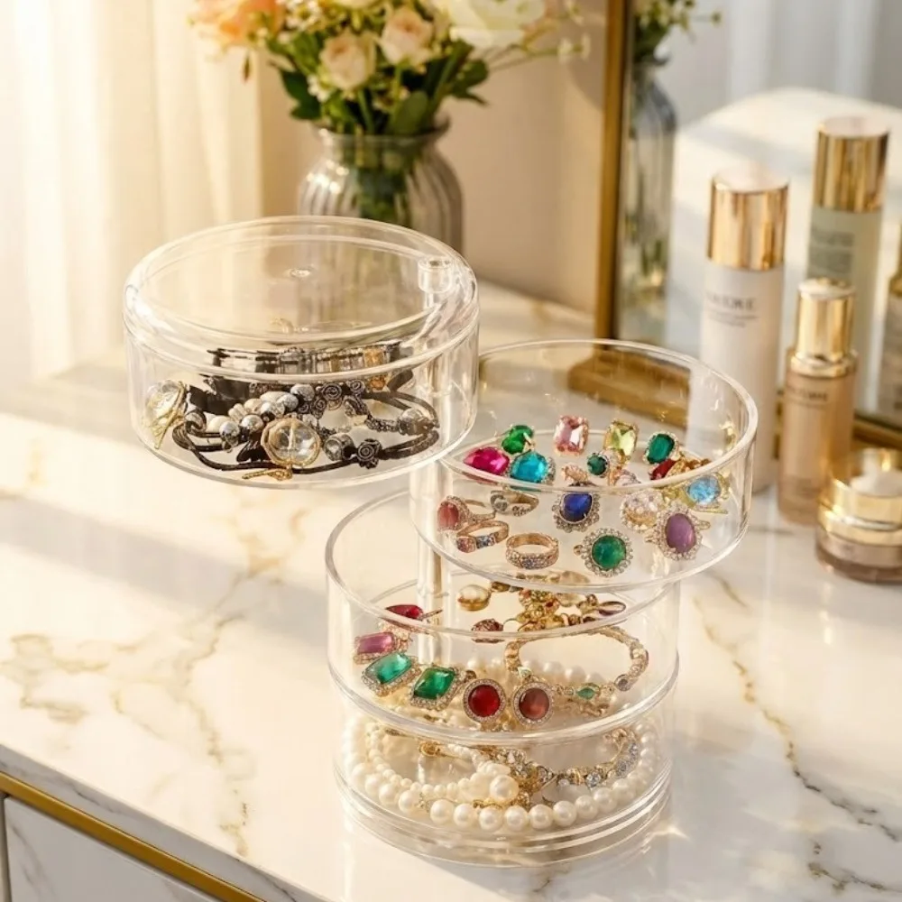 360度回転ジュエリーオーガナイザー 透明プラスチック収納ボ - Shop Jewelry & Watches Near Me のレビューと価格