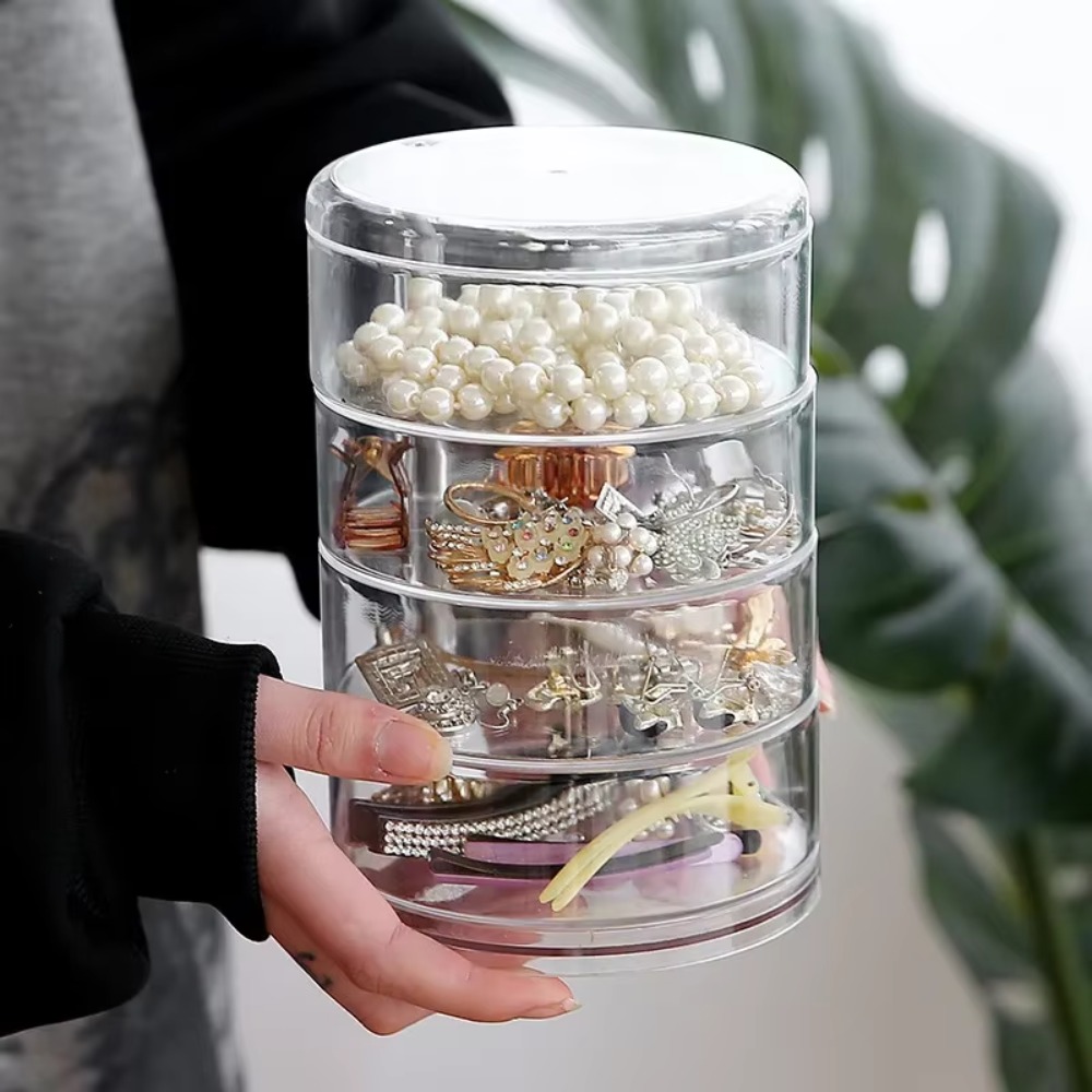 360度回転ジュエリーオーガナイザー 透明プラスチック収納ボ - Shop Jewelry & Watches Near Me のレビューと価格