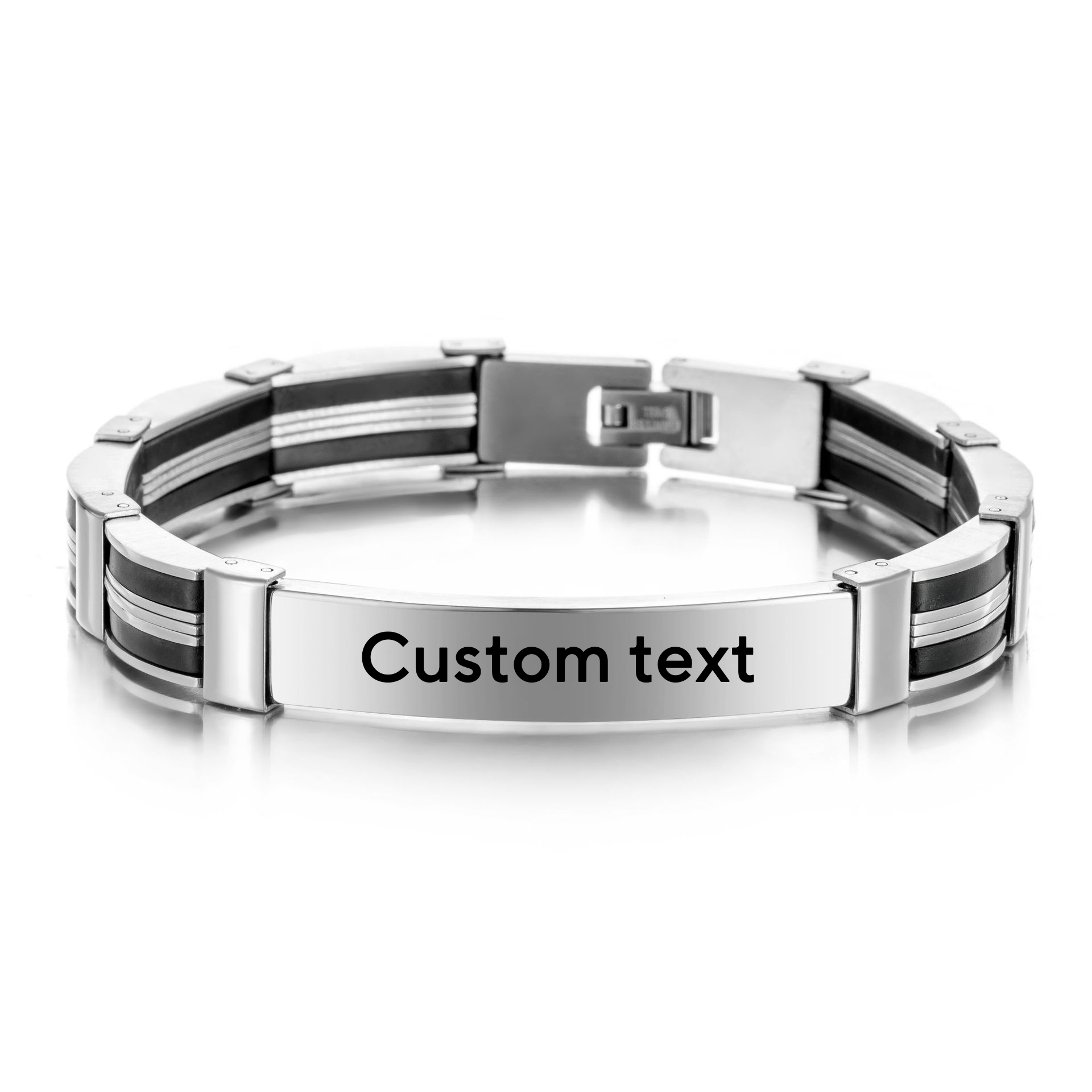 パンクカスタムテキスト名入りメンズステンレススチールブレスレ - Jewelry Watches Men のレビューと価格