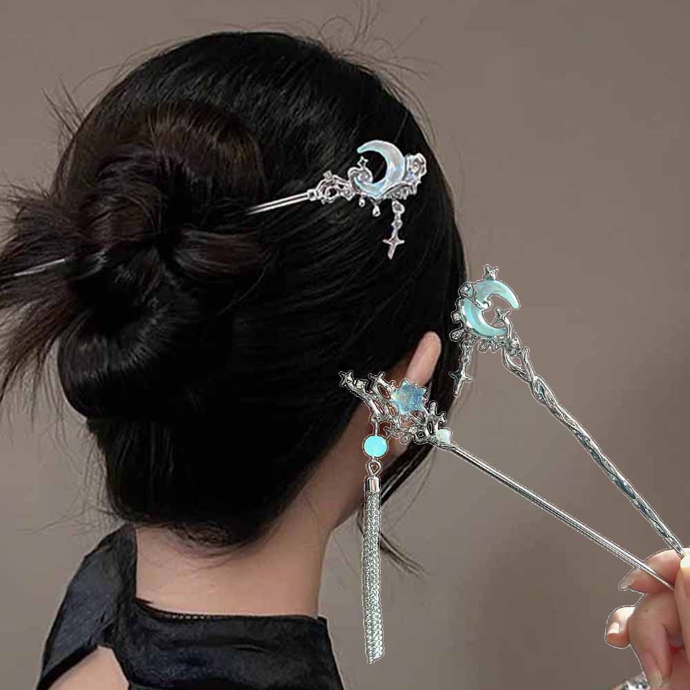 ムーンストーンスタームーンヘアスティックメタルブランチヘアピ - Shop Jewelry & Watches Near Me のレビューと価格