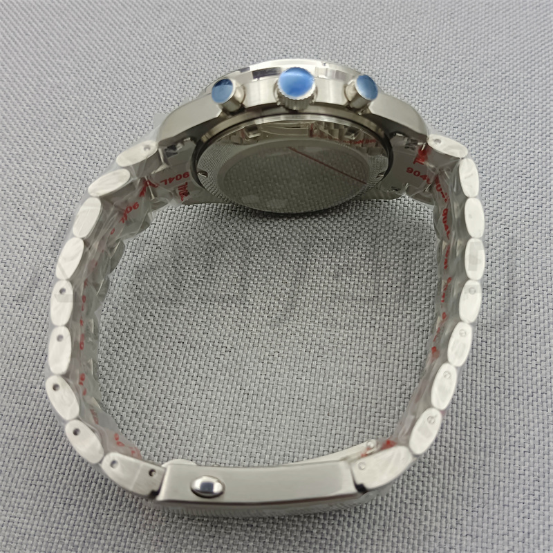 40 ミリメートル VK63 シルバー時計ケースブルーグリー - Jewelry Watches Silver のレビューと価格