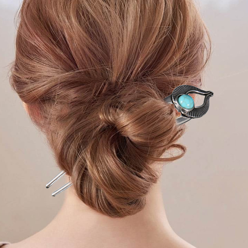 エジプトターコイズ U 字型ヘアフォークヘアピン女性のための - Shop Jewelry & Watches Near Me のレビューと価格