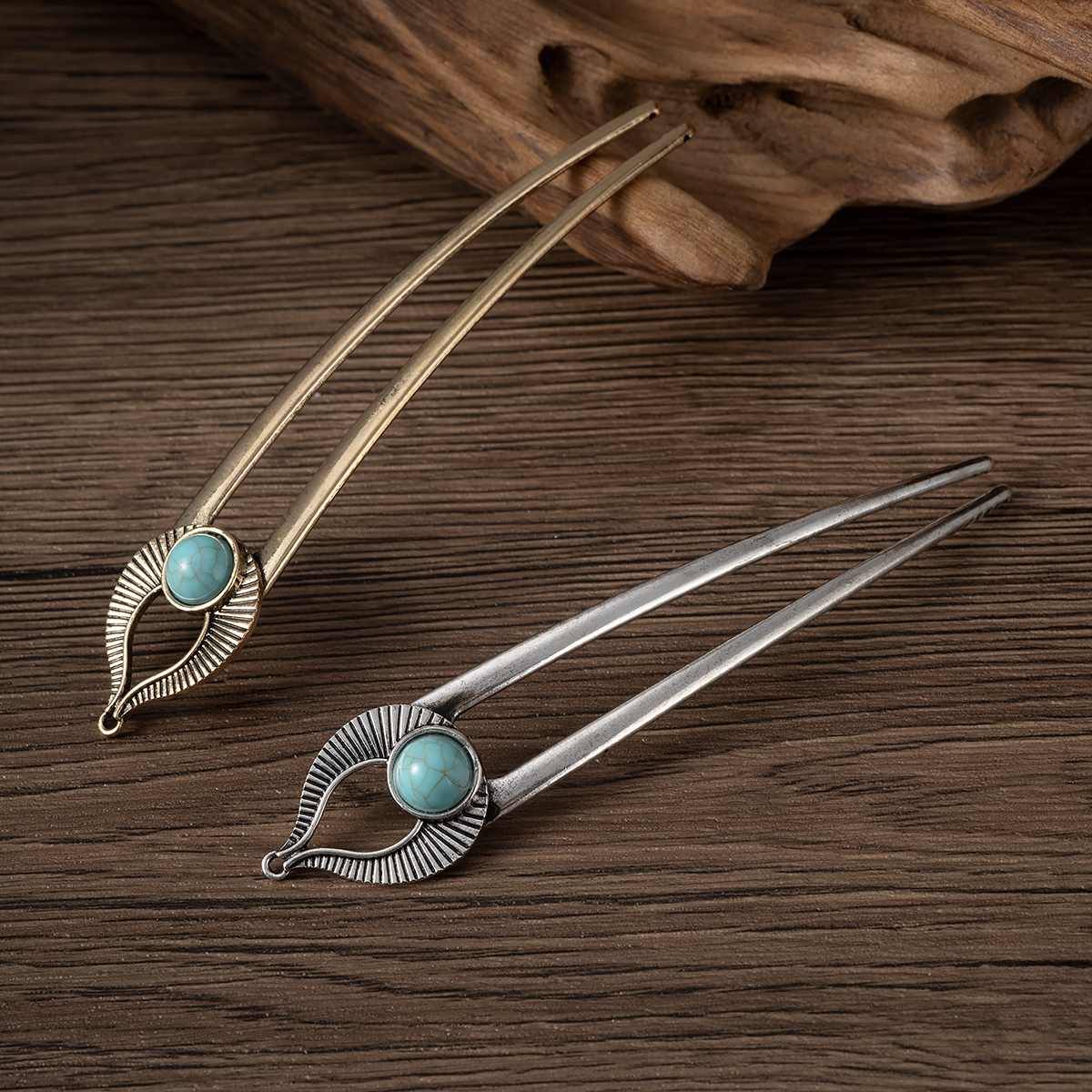 エジプトターコイズ U 字型ヘアフォークヘアピン女性のための - Shop Jewelry & Watches Near Me のレビューと価格