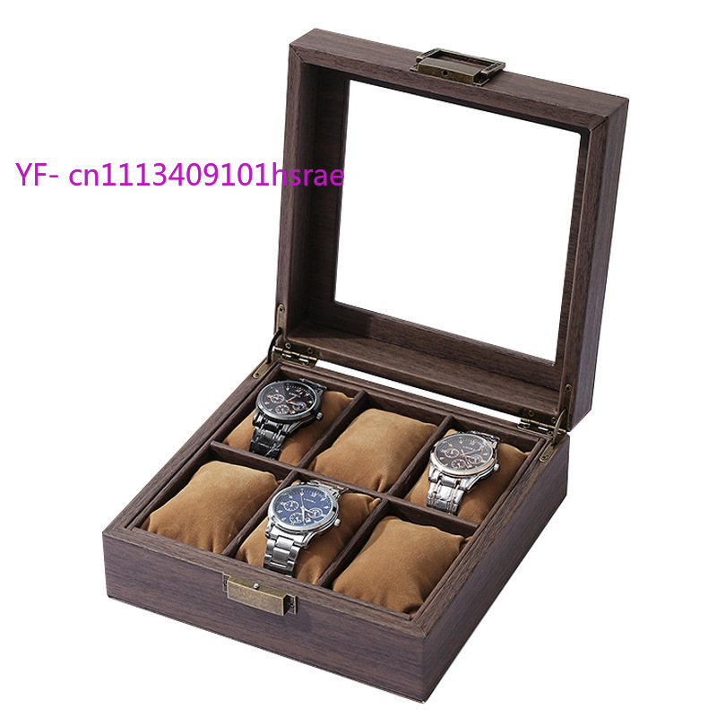 高級PUレザー製腕時計ボックス 6スロット 木目調スクエア型 - Jewelry And Watches Box のレビューと価格
